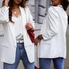 Chic Lady Autumn Lapel Solid Color Slim Fit Coat Long Sleeve Women Jacket Blazer