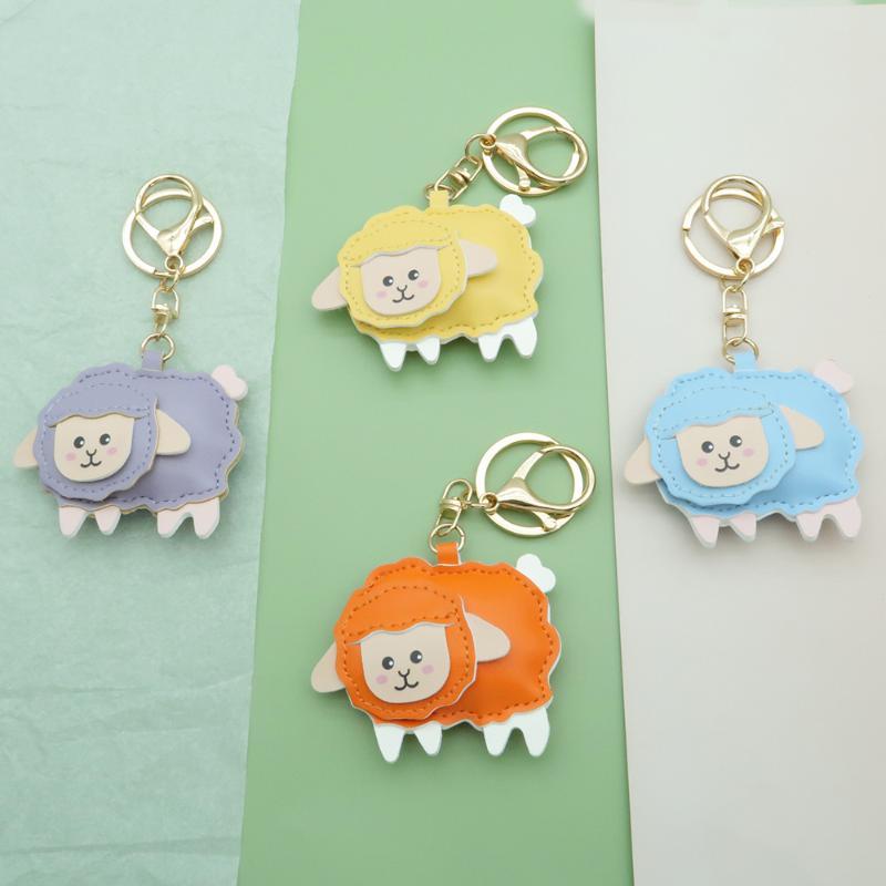 1Pcs Cute Cartoon Sheep Hanging Ornament 2027 Year Of The Sheep Pu Leather Pendant For Key Accessory Holiday Party Favor