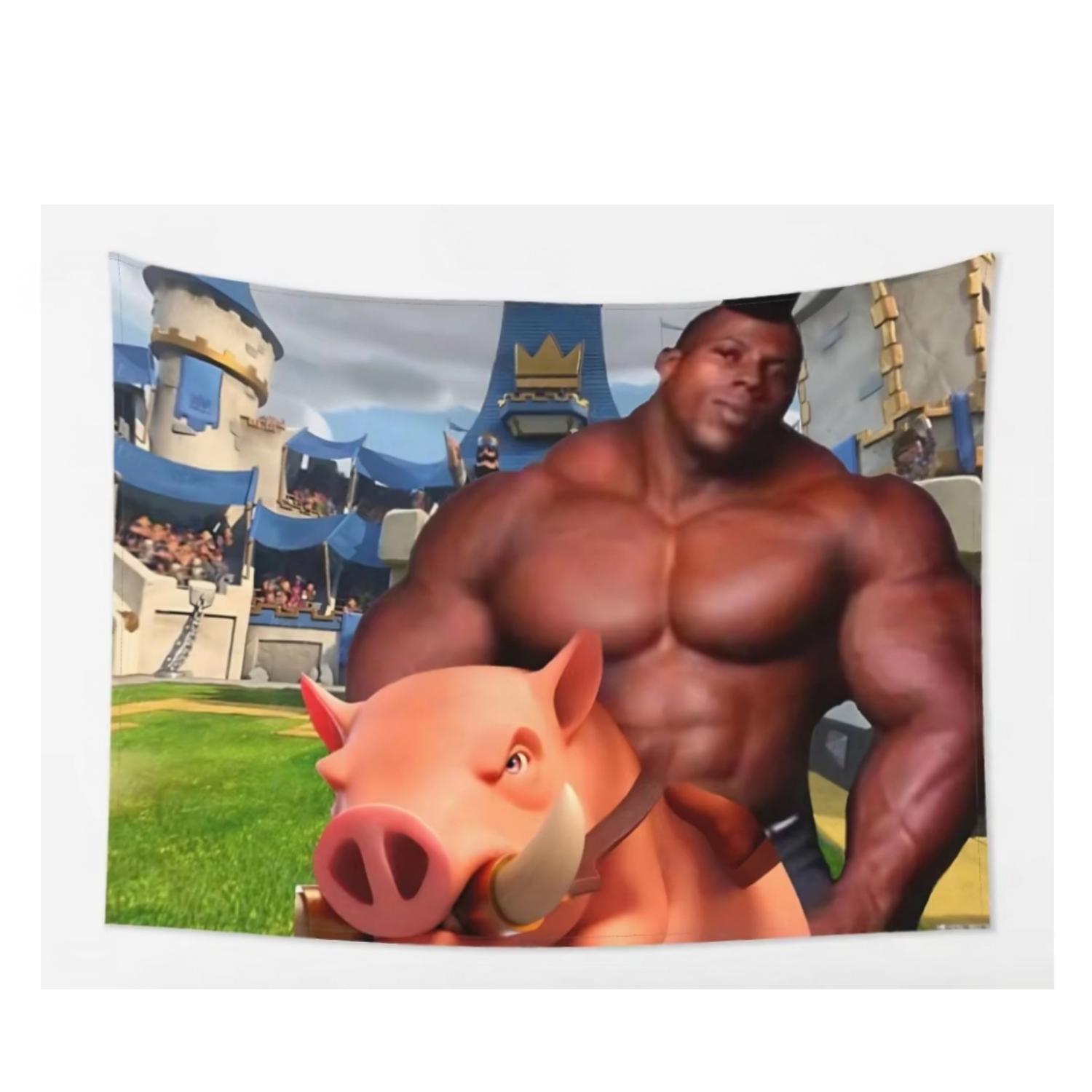 

Fashion Trend Tapestry Riding Pig or Horse Tapestry Creative Design Party Atmosphere Decor Multi Size Personalized Room Decor 74x94cm(29x37in)