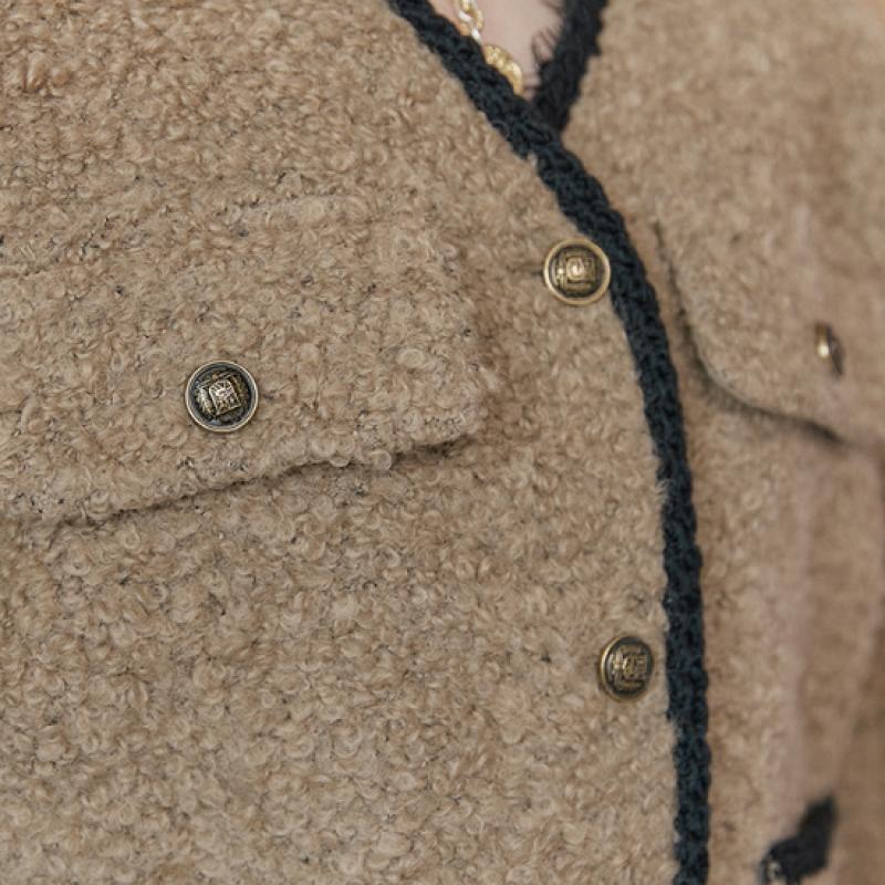 Maxza Black Line Wool Blend Boucle Jacket Zc11qj010on