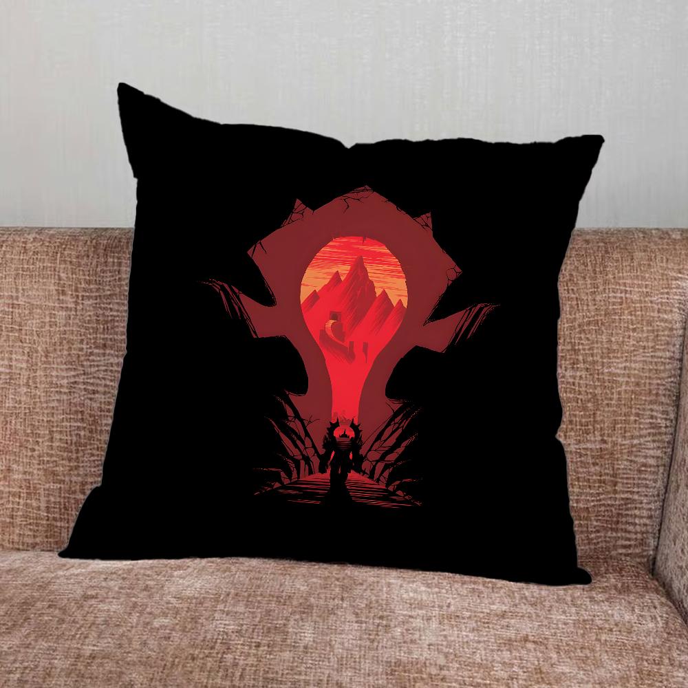

Game W-World Of W-Warcraft Pillow Case For Home Bedroom Car Office Decoration Living Room Sofa Cushion Cover Suitable 16x16Inch