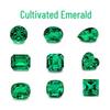 Aocai Baoshi Cultured Colombian Emerald with Rectangular Beveled Cut Main and Side Stones (2*4mm to 13*18mm)