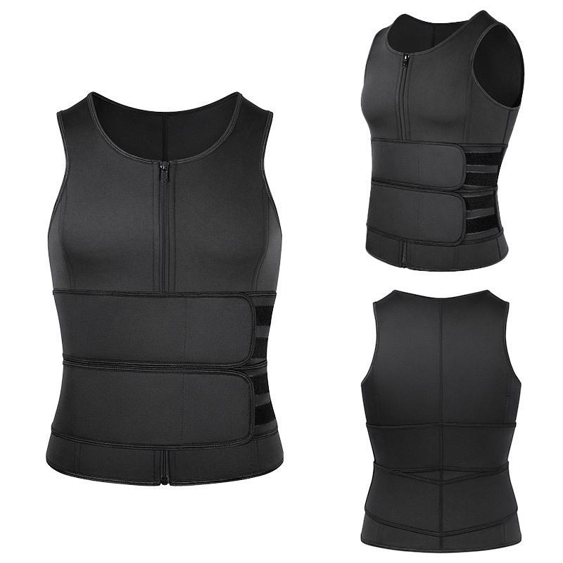 Men's Sweat-Wicking Vest: Intense Fitness Body Shaper with Double Waistband for Tummy Control and Summer Sweat Management
