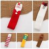 Coral Fleece Christmas Stockings Santa Claus Long Tube Socks Cartoon Hosiery  Children Stocking