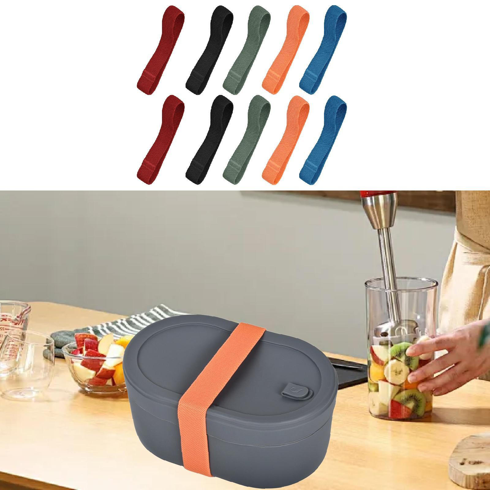 

10 штук ремешков для бенто-бокса, фиксирующие резинки для ланч-контейнера, эластичные ремни для кемпинга