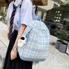 WTEMPO Women's Outdoor Versatile Large Capacity Backpacks Sports Backpacks Lightweight Plaid Printed Zipper Travel Backpacks Preppy Style School Bags
