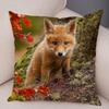 Cute Wild Fox Print Pillowcase Decorative  Animal  Polyester Cushion Cover for Sofa Home Car
