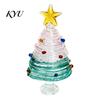 Miniature Xmas Tree Figurine Glazed Christmas Figurine, Colorful Decor, Handcrafted Glass Craft for Display Table Centerpiece Home Office Holiday