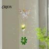 Balcony Decoration Ornament Butterfly Faux Crystals Suncatcher with Hook, Hanging Sun Catcher for Windows, Sparkling Wind Glittering Window