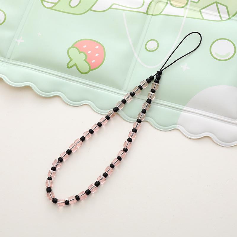

Square crystal phone chain DIY phone case pendant short phone strap ABS