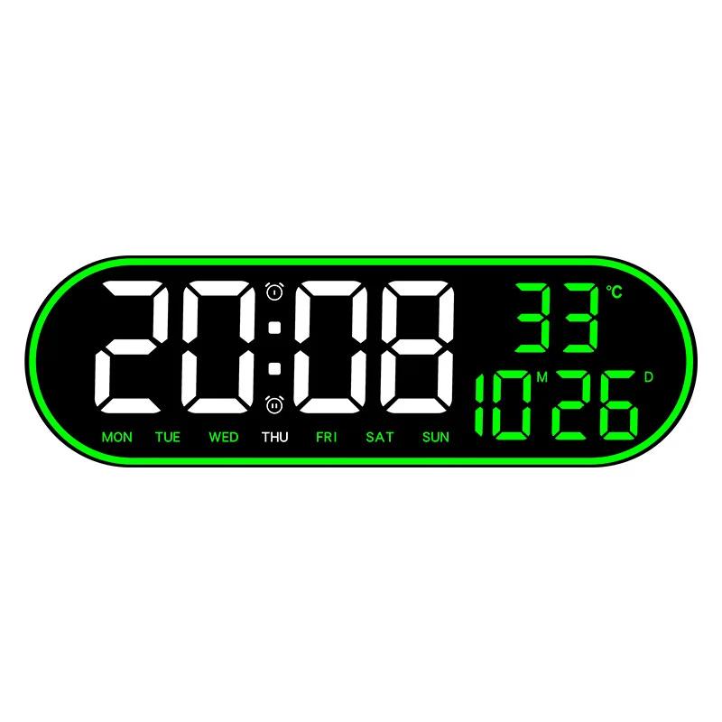 15-inch LED Digital Wall Clock Snooze Clock Color Outer Frame Temperature Date Week Display Remote Control Electronic Mute Clock