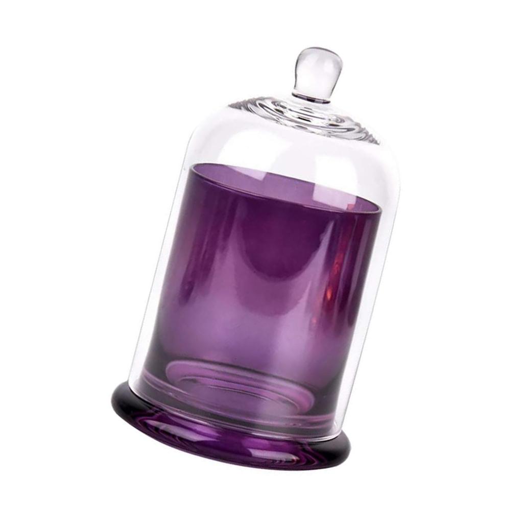 Cloche Glass Dome Candle Holder with Top Handle for Candy Nuts Aroma Stones