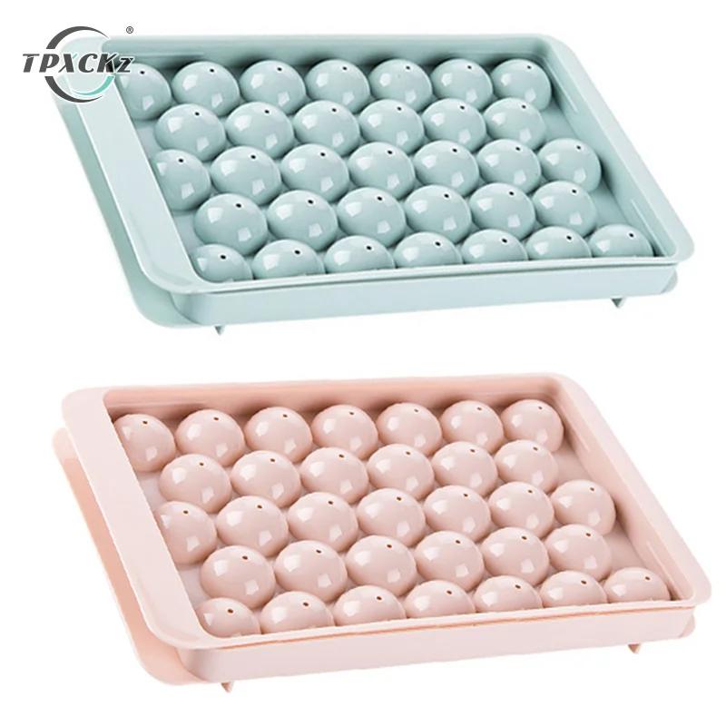 3D Runde Eiswürfelform mit Deckel Kunststoff Diamant Kugelform Eisform DIY Form Eisballbereiter Küchenwerkzeuge Eiswürfelform