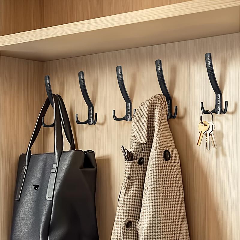 2pcs Heavy-Duty Aluminum Alloy Hooks - Heavy Duty Wall-Mounted Hooks with Curved Hooks for Clothes, Towels, Keys, Bags