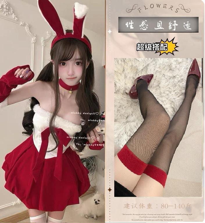 Sex Underwear Christmas Robe Korean Velvet Bunny Cosplay Dress Uniform European and American Models