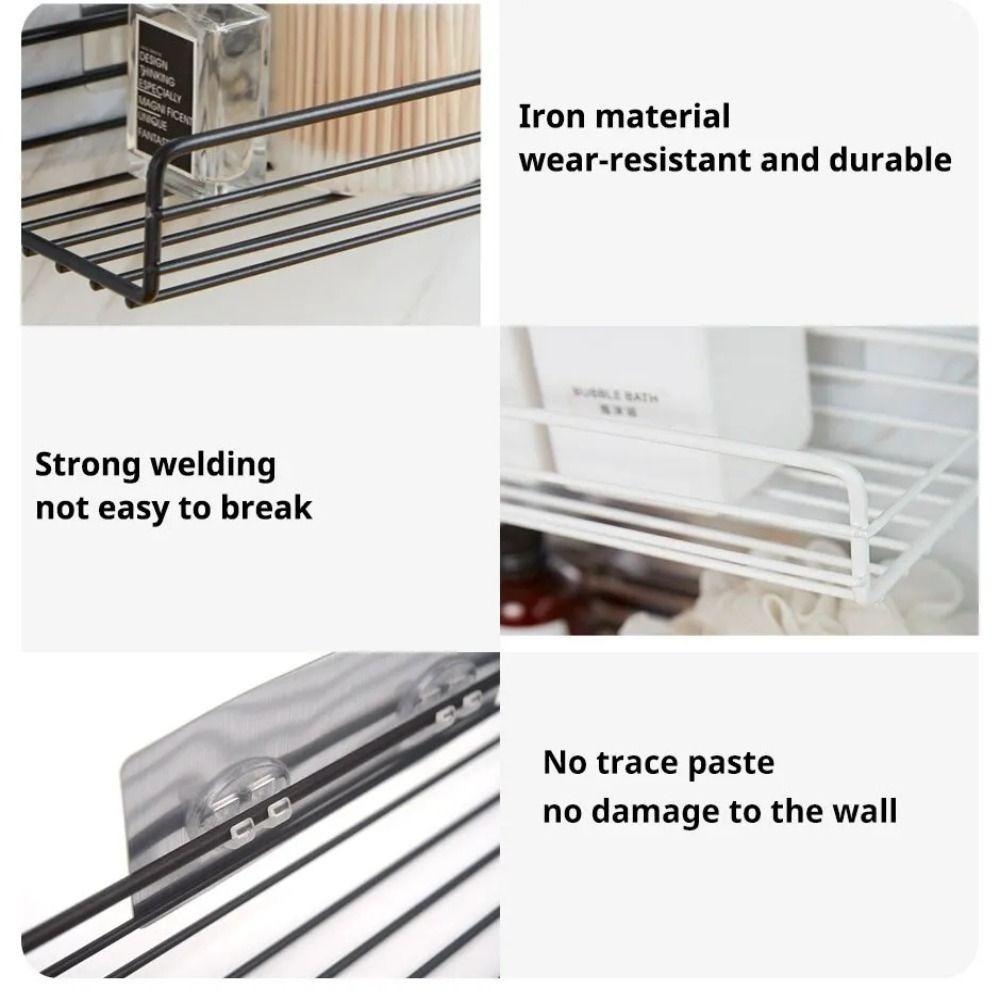 No Drill Bathroom Shelves Iron Shower Organizer Durable Bathroom Storage Rack  Kitchen