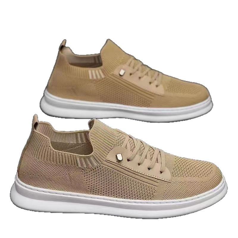 Men's Mesh Sneakers, Summer Breathable And Odor-proof Slip-on Soft-soled Trendy Shoes