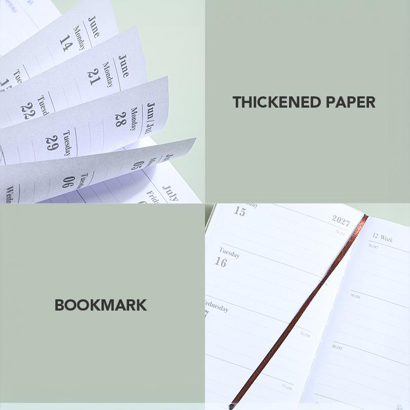 2027 Tragbarer A6 Tagesplaner 365 Tage Zeitplan Management Kalender Tagebuch Notizbuch für Büro Reise Gebrauch