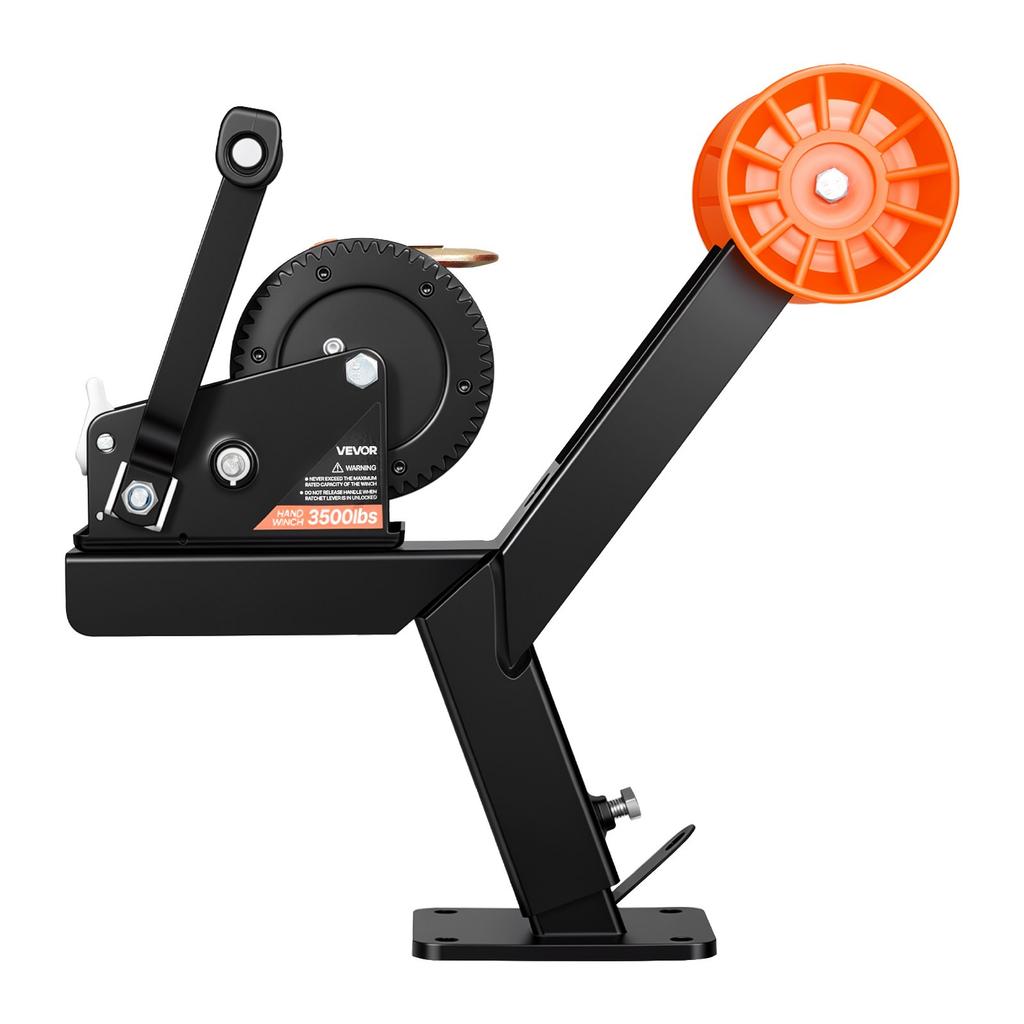 VEVOR Boat Trailer Winch Stand with Roller, 1588 kg, 6.1m Orange Polyester Strap, Boat Winch Mount, for 2-3 Inches W x 3-4 Inches H Trailer Tongue