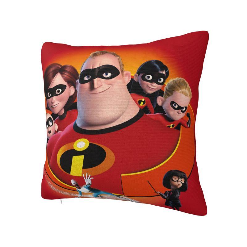 Nordic Style Animation The Incredibles Cushion Cover Polyester Superhero Comedy Throw Pillow Case for Car Square Pillowcase