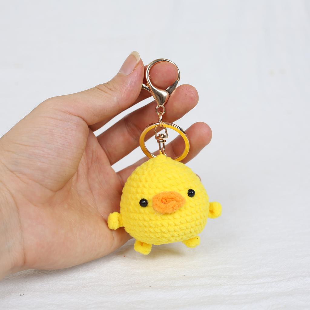 Funny Animal Doll Series Crochet Keychain Creative Knitting Animal Doll Keyrings For Bag Pendant Cute Puppy Knitted Car Keyrings