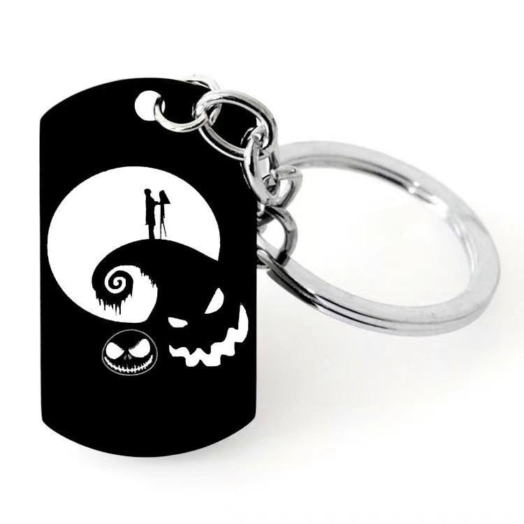 Creative Minimalist Keychain Spanish Key Pendant Metal Stainless Steel Laser Key Ring Stainless Steel Keychain for Backpack Bag Pendant