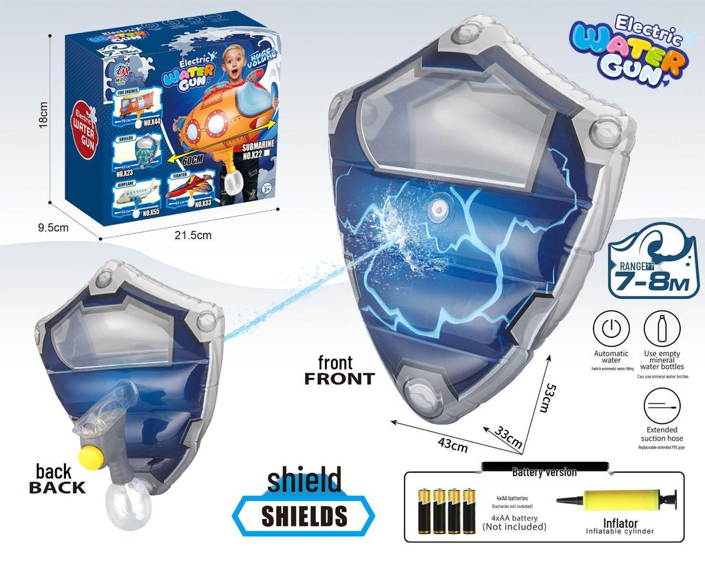 Inflatable Submarine Water Gun for Kids - Electric Continuous Spray Toy