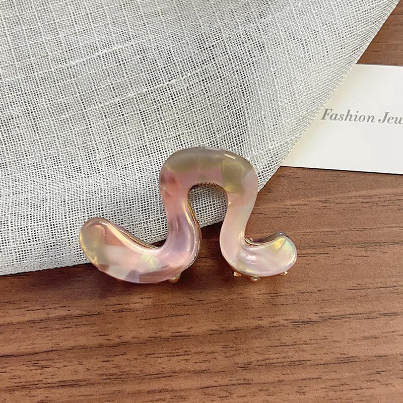 1pc Fashion Retro Wave Shaped Hair Claw Clips Accents Multiple Chic Colors Perfect for Trendy Styling Y2K Inspired Hair