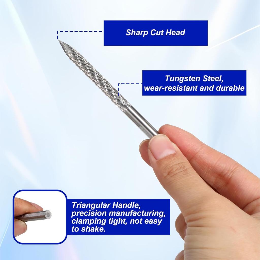 Tire Reamer Drill Bit, 3Pcs/Set Multi Sizes Flat Tire Repair Tools Carbide Burr Drill Bit Carbon Steel Tire Patches Plug Cutters Tire Plug Repair Kit