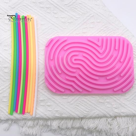 Sensory Activity Board Calming Stress Relief Colorful Silicone Stick Fidget Toy Fine Motor Skill Development Educational Busy Board Game Kids Adults