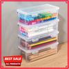 2pcs Large Capacity Transparent Plastic Pencil Boxes Portable Tension Mount Storage Organizer for Oil Pastels Crayons