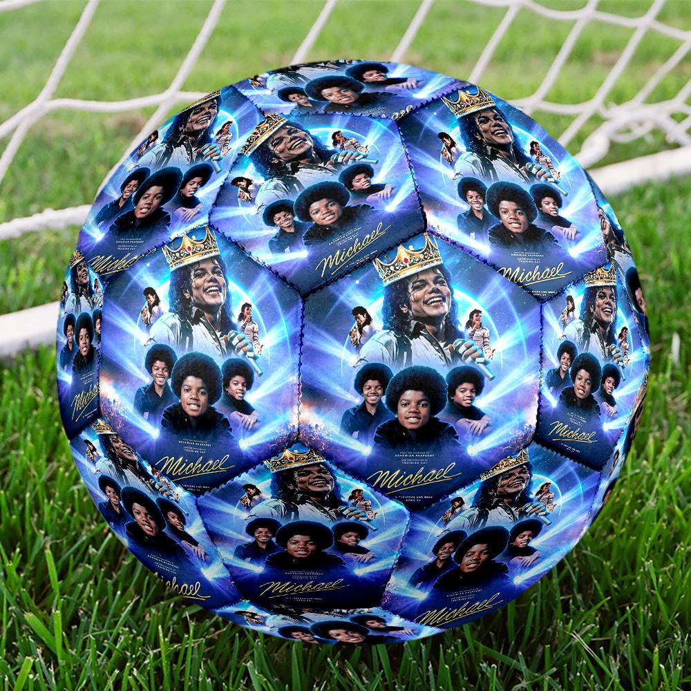 Michael Jackson Print Size 5 Soccer Ball, Standard Match Football for Sports Game and Team Practice, Ideal Gift for Soccer Fans