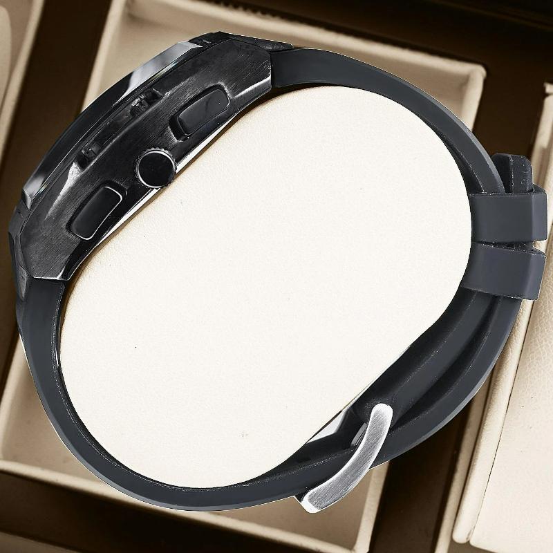 Relógio Vintage de Luxo para Homens Cronógrafo Esportivo de Pulso Quartzo com Pulseira de Silicone, Data, Luminoso