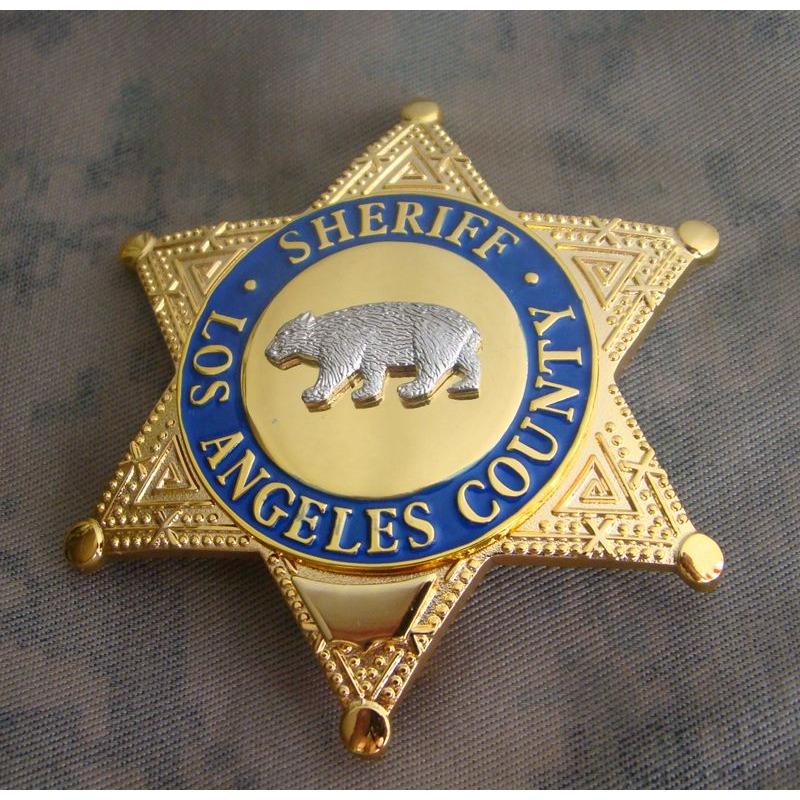 Metal badge: LA COUNTY SHERIFF/DEPUTY SHERIFF Bear badge pure bronze