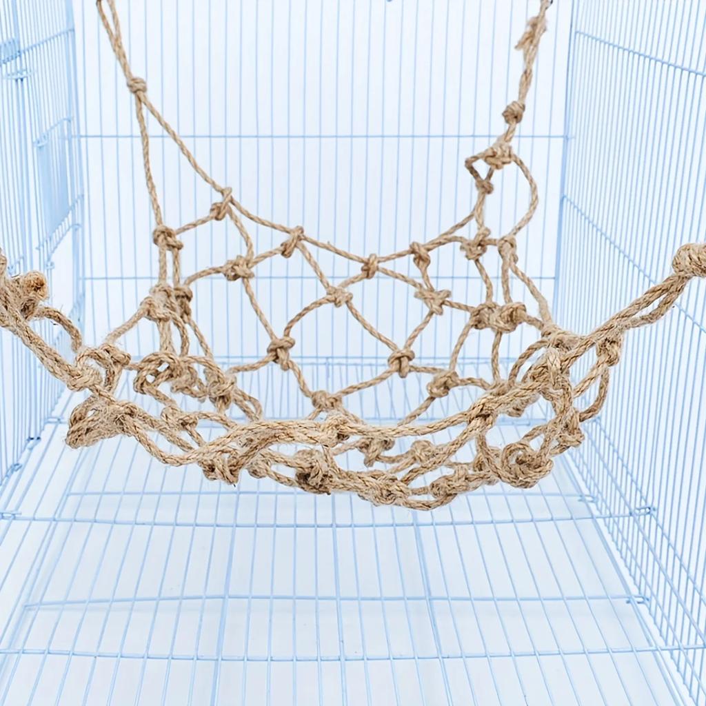 Parrot Swing Rope Birds Hanging Climbing Net Wiith Hook Hammock Birds Stand Ladder Birds Chewing Playing Gym Hamster Rabbit Toys