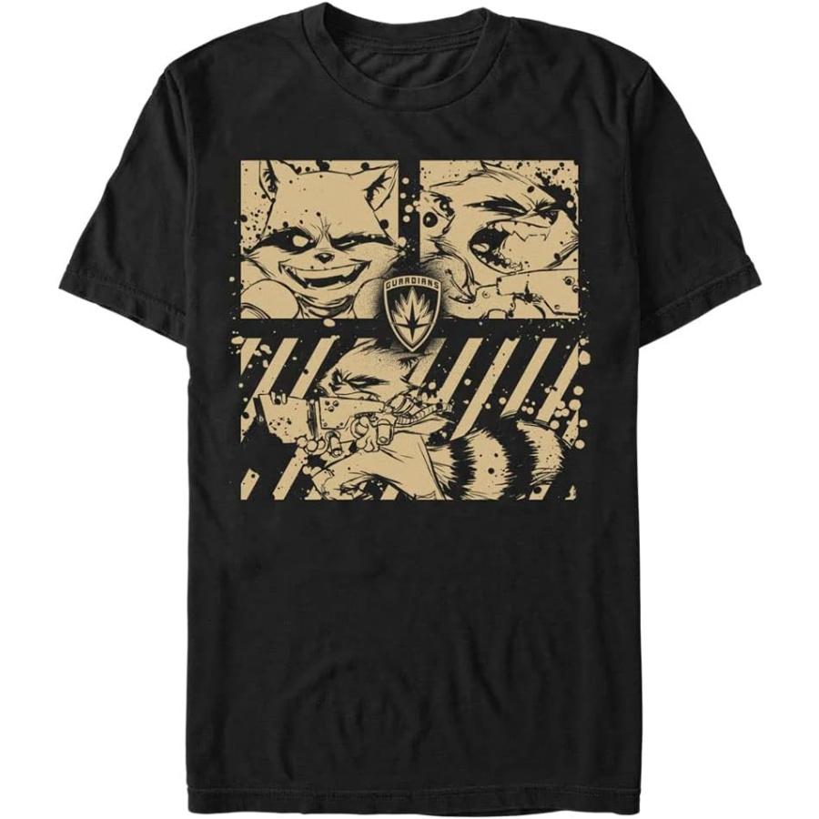Marvel Big & Tall Classic Guardians of The Galaxy Raccoon Panels Men s Tops Short Sleeve Tee Shirt XXXXXL разноцветный