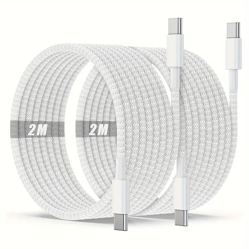 USB C cable 2M Set of 2 PD compatible 60W fast charging high speed data transfer High durability Nylon processing Prevention of disconnection Type for
