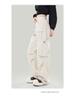 Women's Early Spring Apricot Cargo Jeans: New Design, Multi-Pocket, Loose, Wide-Leg, Floor-Length