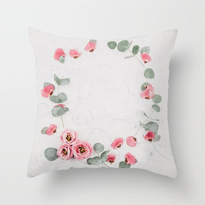 Floral Plant Patterns Throw Pillow Cover With Short Plush Print For Living Room Sofa Decoration Cushion Cover Pillow Covers