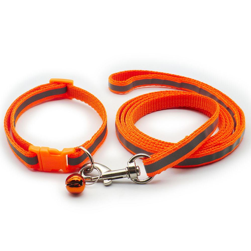 24set Adjustable Reflective Collars With Leash Cat Traction Rope Outdoor Dog Walking Anti-lost Pet Lead Supplies