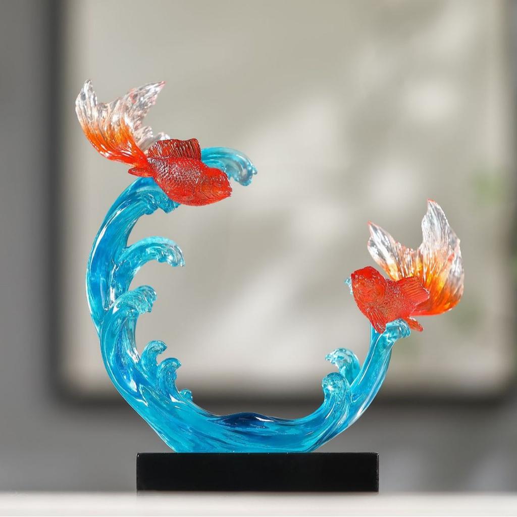 Light Luxury Home Accessories Living Room Entrance Office Crafts Fish Leasing Dragon Door Wine Cabinet Soft Decoration Ornaments