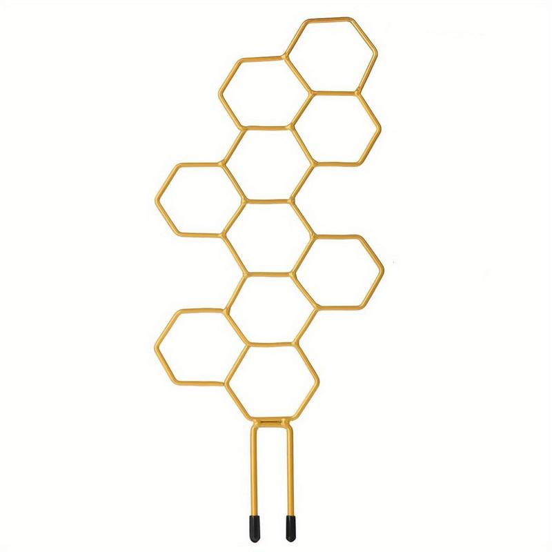 

Металлическая шпалера для растений для горшков Золотые соты Поддержка для вьющихся растений для комнатных и уличных цветов Лиан Садовый стартовый набор золотой