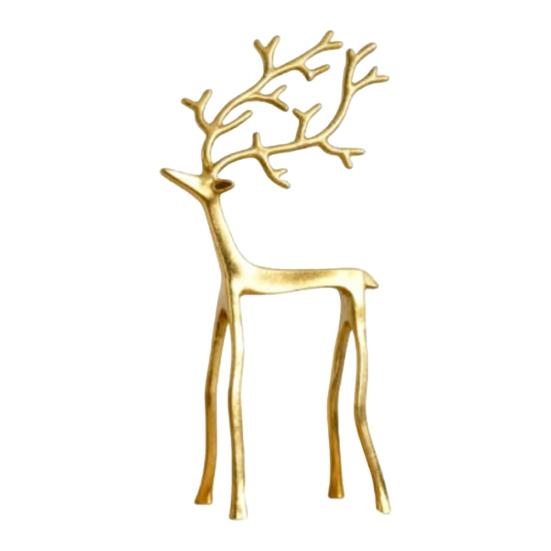 Indoor Festive Ornaments Christmas Reindeer Statue, Small Deer Sculpture Figurine, Modern Elegant Office Desk Decorations Holiday Decor for Tabletop,