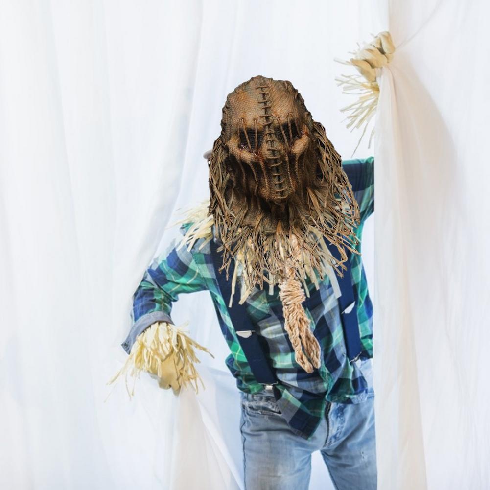 Maschera di Halloween in Lattice, Killer Terrificante, Spaventapasseri Spaventoso, Costume Cosplay, Accessori per Feste
