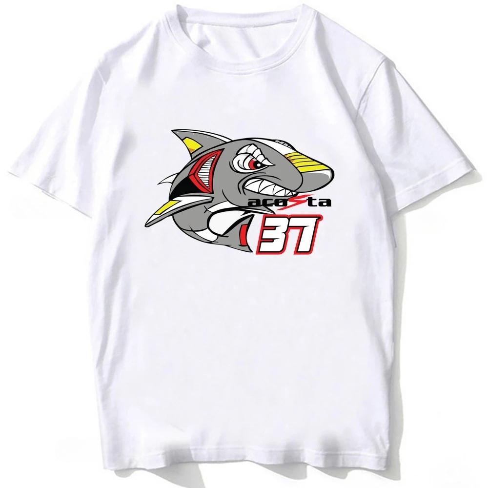 Pedro Acosta 37 Shark GP Kjøre T-skjorte Ny Menn Kort Ermet Sport Gutt Casual Hvite Topper Fjellklatring Motorsykkelkjører T-skjorter