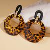 Leopard Print Hollow Geometric Round Earrings Simple Temperament High-end Earrings