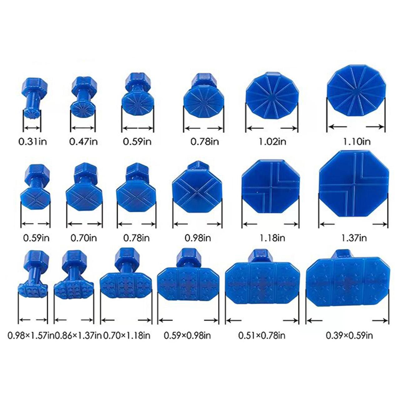 

Car Dent Repair T-bar Puller Removal Tools Universal Car Paintless Hail Pit 18pcs Tabs Suction Cup Dent Repair Kit Car Accessor