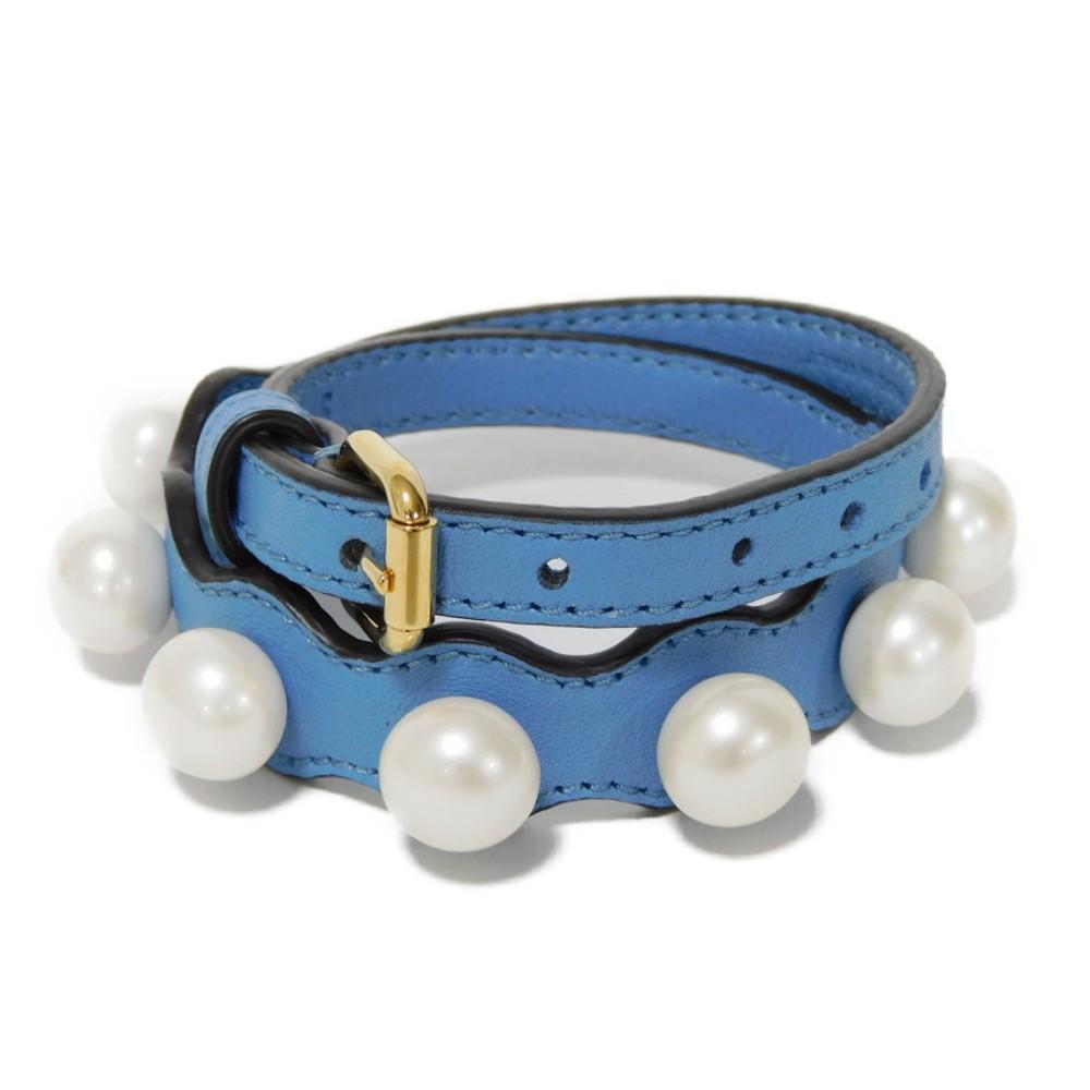 

Used 11491 Bracelet with Bijou and Pearl 7986 Small Calfskin Ivory White Double Wrap Double Wrap Excellent Condition