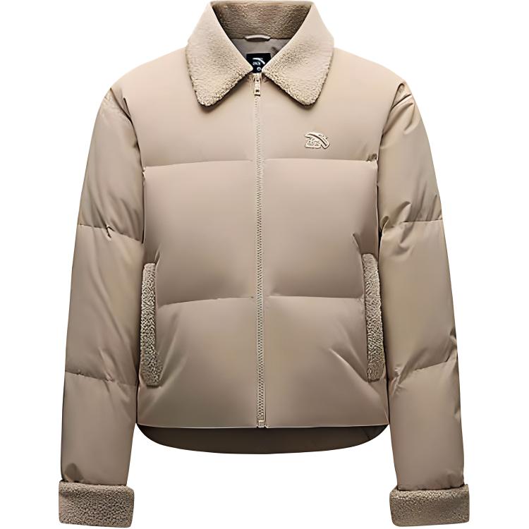 Anta Colorful Series Solid Color Zipper Collar Comfortable Breathable Versatile Casual Down Jacket Women outerwear Milk-Apricot 962448904-2