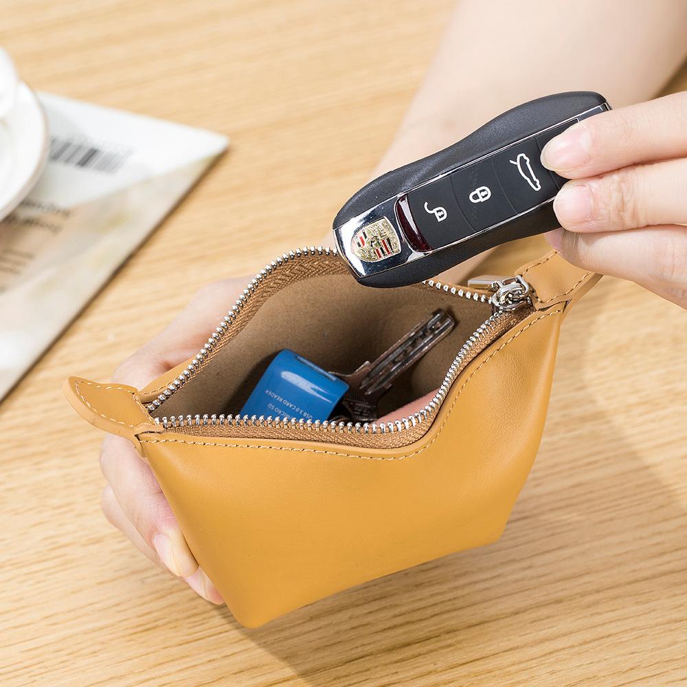New creative vegetable tanned cowhide mini dumpling change bag women, niche coin key storage bag